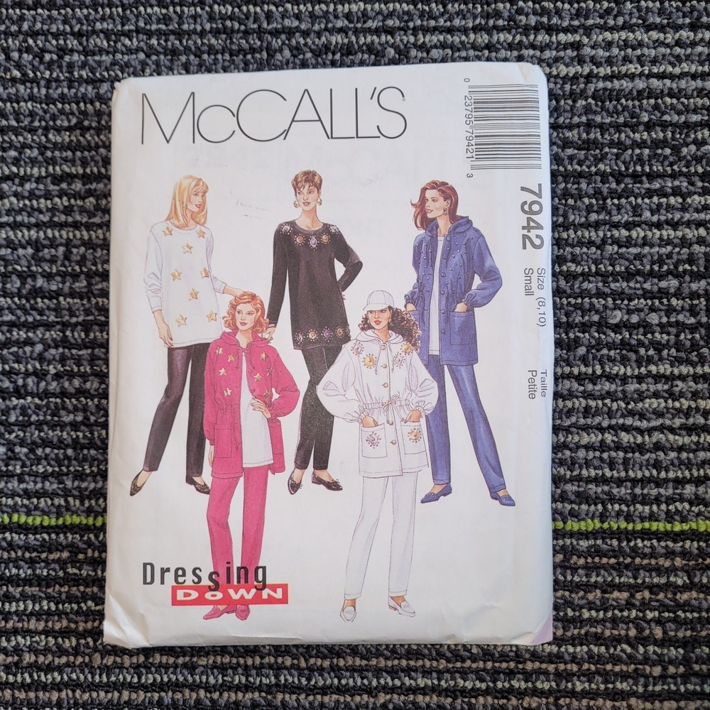 McCall's 7942 Sewing Pattern Jacket Tunic Pants Size Small 8, 10 {1995 UNCUT }